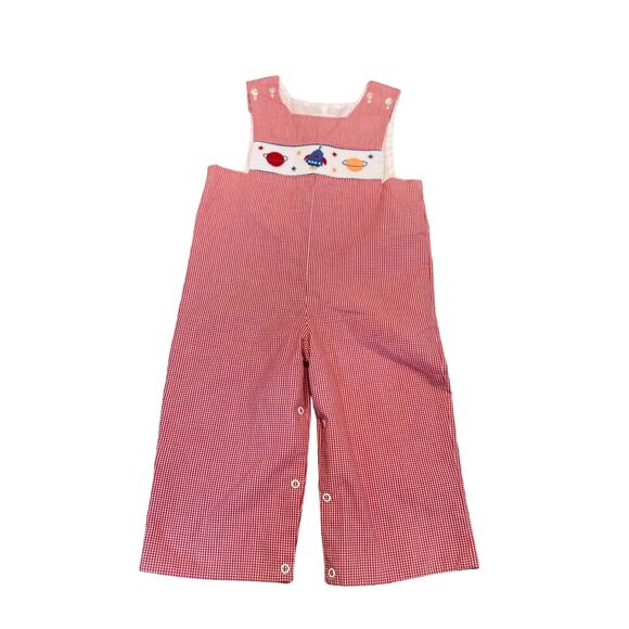 Little English long all boys size 4t space smocked - Picture 1 of 9